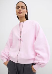 bonprix Blouson mit Ballon&auml;rmeln, lila, Gr.44/46 (L), Hochwertiger Blouson mit Ballon&auml;rmeln und Schleifendetail am Rei&szlig;verschluss, 60% Baumwolle