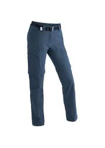 Outdoorhose Maier Sports "Inara slim zip", Damen, Gr. 23, Kurzgr&ouml;&szlig;en, blau (jeansblau), 90% Polyamid, 10% Elasthan, Hosen Outdoorhose, Damen Zip-Off Wanderhose, atmungsaktive Trekkinghose, Slim Fit