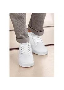 Sneaker Lascana, Damen, Gr. 43, wei&szlig;, Obermaterial: 100% Textilmaterial. Decksohle: 100% Textilmaterial. Futter: 100% Textilmaterial. Laufsohle: 100% Synthetik, unifarben, Basic, Schuhe Skaterschuh Canvassneaker Sneaker low, aus Textil, Schn&uuml;rhalbschuh, Freizeitschuh, Turnschuh