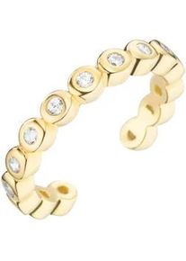 Ohrklemme Firetti "Schmuck Geschenk Silber 925 Ear Cuff", gold (gelbgoldfarben, kristallwei&szlig;, kristallwei&szlig;), Ohrringe, Damen, Silber 925 (Sterlingsilber), mit Zirkonia (synth.)