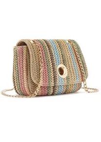 Umh&auml;ngetasche Vivance "Minibag", Damen, Gr. B/H/T: 19cm x 13cm x 6cm, bunt, Materialmix, mehrfarbig, Taschen Umh&auml;ngetasche, Handtasche, Henkeltasche, Bast-Optik, Crossbody Bag VEGAN