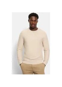 Strickpullover OLYMP "OLYMP Casual Strick", Herren, Gr. M, hellbeige, 100% Baumwolle, Pullover Strickpullover