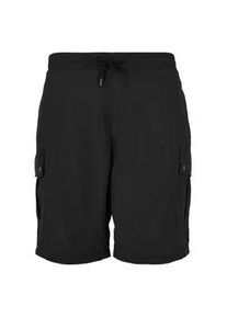 Cargohose Urban Classics "Urban Classics Herren Nylon Cargo Shorts", Damen, Gr. XXL, US-Gr&ouml;&szlig;en, schwarz, 100% Polyester, unifarben, loose fit, Hosen Cargohose