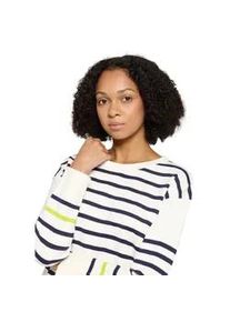 Strickpullover Cartoon "Damen mit Rundhalsausschnitt", Damen, Gr. 40, wei&szlig;, blau, Obermaterial: 55% Viskose, 30% Polyester, 15% Polyamid, figurumspielend normal, Rundhals, Pullover Strickpullover