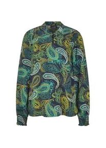 Schlupfbluse GOLDNER "Kurzgr&ouml;&szlig;e Viskose-Satin-Bluse mit Paisley-Muster", Damen, Gr. 22, gr&uuml;n (smaragd, gemustert), Obermaterial: 100% Viskose CV., Modisch, Blusen Schlupfbluse, Paisley-Muster