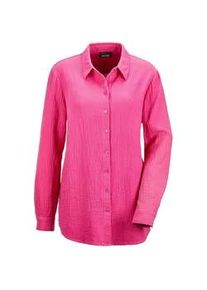 Hemdbluse GOLDNER "Kurzgr&ouml;&szlig;e Verl&auml;ngerte Langarm Musselin-Bluse", Damen, Gr. 20, rosa (pink), Obermaterial: 100% Baumwolle CO., Basic, figurumspielend, Manschette, Blusen Hemdbluse, &uuml;beraus hautfreundliche Qualit&auml;t