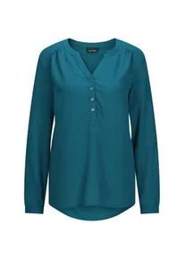 Schlupfbluse GOLDNER "Kurzgr&ouml;&szlig;e Elegante Viskosebluse mit V-Ausschnitt", Damen, Gr. 20, gr&uuml;n (petrol), Obermaterial: 100% Viskose CV., Modisch, gerade, Tubular, Blusen Schlupfbluse, Knopfleiste