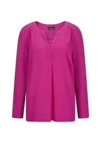 Kurzarmbluse GOLDNER "Elegantes Chiffonshirt mit Jersey-Details", Damen, Gr. 40, pink (beere), Obermaterial: 50% Polyester PES. 47% Viskose CV. 3% Elasthan EL., Gerade, Blusen, Schlitz