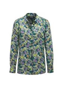 Hemdbluse GOLDNER "Hemdbluse mit Druck", Damen, Gr. 46, bunt (bunt, gemustert), Obermaterial: 100% Viskose CV., gerade, Manschette, Blusen Hemdbluse, keine/nicht Relevant