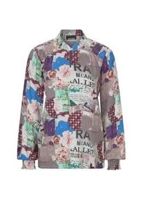 Schlupfbluse GOLDNER "Leichte Printbluse mit Patchwork-Muster", Damen, Gr. 52, beige (stein, gemustert), Obermaterial: 100% Viskose CV., figurumspielend, Blusen Schlupfbluse, Mit modischem Patchdruck