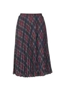 Sommerrock GOLDNER "Schwingender Druckrock in edler Sonnenplissee-Qualit&auml;t", Damen, Gr. 44, blau (marine, rot, kariert), Obermaterial: 98% Polyester PES. 2% Elasthan EL., normal, R&ouml;cke, Ohne