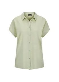 Kurzarmbluse GOLDNER "Kurzgr&ouml;&szlig;e Viskosebluse mit Hemdkragen", Damen, Gr. 19, gr&uuml;n (salbei), Obermaterial: 100% Viskose CV., figurumspielend, Blusen, Sattel am R&uuml;ckteil mit Kellerfalte