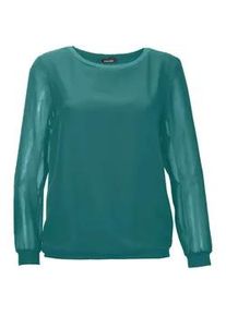 Klassische Bluse GOLDNER "Kurzgr&ouml;&szlig;e Schlupfbluse", Damen, Gr. 25, gr&uuml;n (dunkelgr&uuml;n), Obermaterial: 100% Polyester PES., figurumspielend, normales B&uuml;ndchen, Blusen, Luftiiger Chiffon