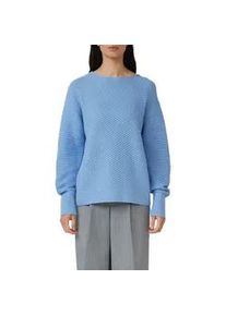 Strickpullover s.Oliver, Damen, Gr. 40, powder blau, Strick, Obermaterial: 60% Baumwolle, 40% Polyacryl, unifarben, weit h&uuml;ftbedeckend, Rundhals, Flachstrickb&uuml;ndchen, Pullover Strickpullover, mit Strick-Muster und Rundhals
