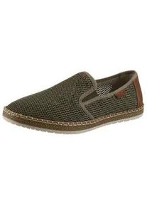Espadrille Rieker, Herren, Gr. 42, gr&uuml;n (khaki), Textil, Schuhe Espadrille, mit luftdurchl&auml;ssiger Perforation