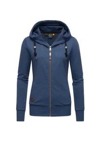 Kapuzensweatjacke Ragwear "Paya Intl.", Damen, Gr. 6XL (52), blau (navy), Material: 50% Baumwolle, 50% Polyester, tailliert h&uuml;ftbedeckend, hoch geschlossener Ausschnitt, eng Rippb&uuml;ndchen, Sweatjacken, sportlicher Damen Kapuzensweater mit Kordeln