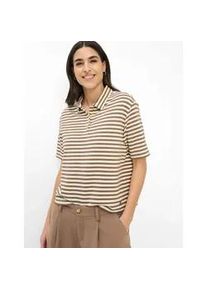 Poloshirt Brax "Style CARA S", Damen, Gr. 36, braun, 67% Viskose, 26% Polyester, 7% Elasthan, Shirts