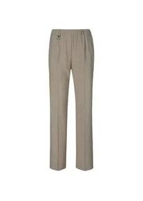 Schlupfhose GOLDNER "Kurzgr&ouml;&szlig;e Trevira-Schurwollschlupfhose LOUISA", Damen, Gr. 24, K-Gr, beige (taupe, melange), Obermaterial: 53% Polyester PES. 43% Schurwolle WV. 4% Elasthan EL., Hosen Schlupfhose