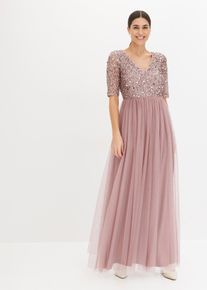 bonprix Abendkleid aus zartem T&uuml;ll mit Paillettenstickerei, rosa, Gr.38, Elegantes Kleid aus T&uuml;ll mit bezaubernder Paillettenstickerei im Oberteil