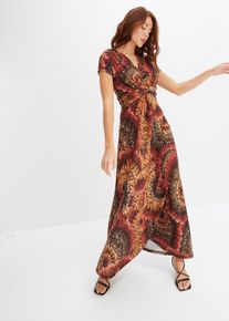 bonprix Bedrucktes Jersey-Maxikleid, braun, Gr.52/54 (XXL), Modernes langes Kleid aus Jersey mit sch&ouml;nem Druck