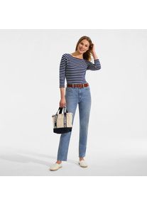 LANDS' END Straight Fit Recover High Waist Jeans, Damen,  Blau, Baumwoll-Mischung, by Lands' End