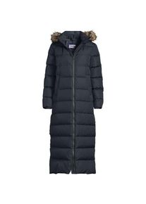 LANDS' END Maxi-Daunenmantel mit Kapuze, Damen,  Grau, Polyester, by Lands' End