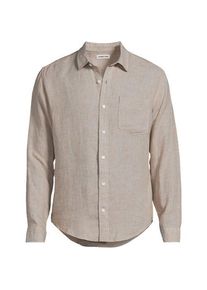 LANDS' END Langarm-Hemd aus reinem Leinen, Lang-Gr&ouml;&szlig;e, Herren,  Beige, Leinen, by Lands' End