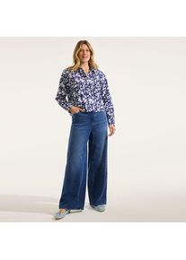 LANDS' END Starfish Knit-Jeans mit weitem Bein, Damen,  Blau, Baumwoll-Mischung/Polyester-Mischung, by Lands' End