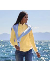 LANDS' END Anyweather Fleece-Pullover mit Rei&szlig;verschluss, Damen,  Gelb, Polyester, by Lands' End