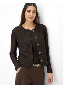 Brax Damen Strickjacke Style BRENDA L dark ebony, dunkelbraun, Gr. 42