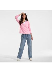 LANDS' END Gerade relaxte Jeans mit Elastikbund, Damen,  Blau, Baumwolle, by Lands' End