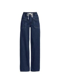 LANDS' END Gerade Jeans mit Elastikbund, Damen,  Blau, Baumwolle, by Lands' End