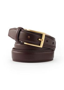 LANDS' END Klassischer G&uuml;rtel aus Handschuh-Leder f&uuml;r Herren, Herren, size: regular, Schwarz, Leder/Messing, by Lands' End