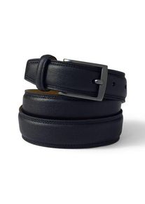 LANDS' END Klassischer G&uuml;rtel aus Handschuh-Leder, Herren,  Schwarz, Leder/Messing, by Lands' End