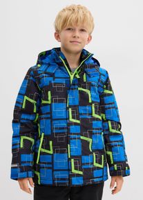 bonprix wasserdichte Funktionsjacke mit reflektierenden Details, schwarz, Gr.176/182, Coole Jungen Winterjacke mit Kapuze und verdecktem Rei&szlig;verschluss