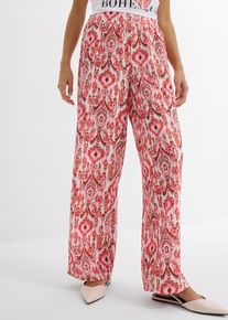 bonprix Schlupfhose aus strukturiertem Cr&ecirc;pe, wei&szlig;, Gr.44/46 (L), Modische Schlupfhose aus strukturiertem Cr&ecirc;pe mit Aufdruck