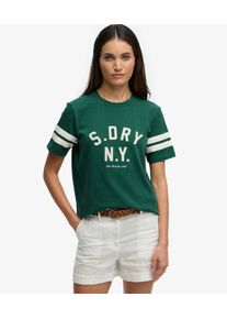 Superdry Damen Country Club Applikation T-shirt Green - Gr&ouml;&szlig;e: 36 2102421502399GCI030