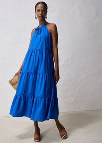 bonprix Kleid mit Seidenanteil, blau, Gr.50, sommerliches Kleid mit Seidenanteil, 80% Baumwolle (organic)