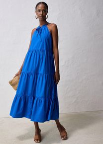 bonprix Kleid mit Seidenanteil, blau, Gr.46, sommerliches Kleid mit Seidenanteil, 80% Baumwolle (organic)