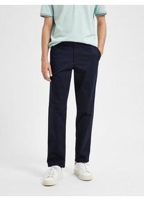 Chinos Selected "SLH196-STRAIGHT-NEW MILES FLEX PANT NOOS", Herren, Gr. 31, L&auml;nge 34, blau (schwarz sapphire), Web, Obermaterial: 91% Baumwolle, 6% Polyester, 3% Elasthan, unifarben, regular fit normal, Hosen Chinos