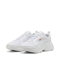 Sneaker Puma "CASSIA 2.0", Damen, Gr. 42, wei&szlig; (Puma wei&szlig;, Puma gold, Puma wei&szlig;), Textil, Schuhe Sneaker, mit Gummilaufsohle, leicht profiliertes Laufsohlenprofil