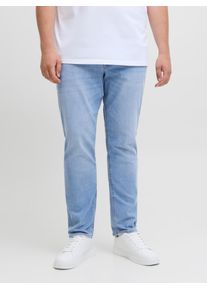 Jack & Jones PlusSize Slim-fit-Jeans "JJIGLENN JJORIGINAL MF 071 NOOS PLS", Herren, Gr. 44, L&auml;nge 32, blau (blau denim), Denim/Jeans, Obermaterial: 76% Baumwolle, 22% Polyester, 2% Elasthan, JACK & JONES PLUSSIZE, Abriebeffekte, slim fit kn&ouml;chellang, Jeans Slim-fit-Jeans