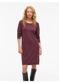 Strickkleid Vila "VIRIL L/S KNIT DRESS - NOOS", Damen, Gr. XS, N-Gr, fig detail:schwarz melange, Feinstrick, Obermaterial: 50% Viskose, 27% Nylon, 23% Polyester, meliert, regular fit kniefrei, Rundhals, Rippstrickb&uuml;ndchen, Kleider Strickkleid