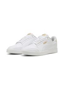 Sneaker Puma "SHUFFLE", Herren, Gr. 38,5, Puma wei&szlig;, Puma wei&szlig;, Puma team gold, Synthetik, kontrastfarbene Details, unifarben, Schuhe Sneaker, mit perforiertem Obermaterial, atmungsaktiv, mit SOFTFOAM+ D&auml;mpfung