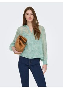 Langarmbluse Only "ONLTESSA ELIZA L/S SHIRT WVN CS", Damen, Gr. S, granite gr&uuml;n aop:gr&uuml;n love, Web, Obermaterial: 100% Polyester, bedruckt, regular fit normal, Blusen Langarmbluse, Kunstfaser, regular fit