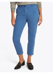 Chinohose Tommy Hilfiger "CO STRETCH GMD SLIM CHINO", Damen, Gr. 46, N-Gr, blau (award blau), Web, Obermaterial: 98% Baumwolle, 2% Elasthan, unifarben, slim fit kn&ouml;chellang, Hosen Chinohose, mit Stretchanteil