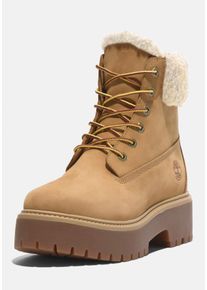 Winterboots Timberland "STONE STREETMID WARM LINED WATERPROOF BOOT", Damen, Gr. 37,5, braun (wheat nubuck), Leder, Textil, Schuhe Winterboots, Snowboots, Winterstiefel, Winterschuhe, wasserdicht und gef&uuml;ttert