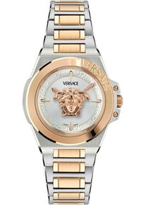 Quarzuhr Versace "HERA", silber (silberfarben, ros&eacute;goldfarben), Armbanduhren, Damen, Quarzuhr, Armbanduhr, Damenuhr, Saphirglas, Swiss Made, analog, Edelstahlarmband