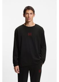 Langarmshirt HUGO UNDERWEAR "T-Shirt Laze Longsleeve", Herren, Gr. S, schwarz (schwarz 001), Single Jersey, Obermaterial: 95% Baumwolle, 5% Elasthan, unifarben, regular fit, Rundhals, eingesetzt normaler Saum, Shirts Langarmshirt, mit Rundhalsausschnitt