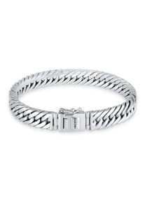 Armkette Kuzzoi "Armband Panzerarmband Kastenverschluss Unisex 925 Silber" Gr. 190, silber, Armb&auml;nder, Herren, 190, Silber 925 (Sterlingsilber), Armkette